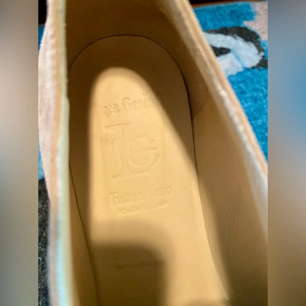 EUC Anthropologie LUCA GROSSI Barclay Platform Oxfords. Tan Suede. Made in Italy